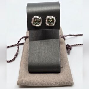 David Yurman Prasiolite & Diamond 11mm Albion Stud Earrings